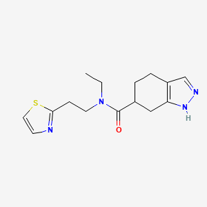 molecular formula C15H20N4OS B7152193 N-ethyl-N-[2-(1,3-thiazol-2-yl)ethyl]-4,5,6,7-tetrahydro-1H-indazole-6-carboxamide 