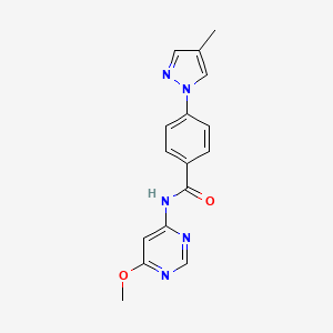 molecular formula C16H15N5O2 B7152277 N-(6-methoxypyrimidin-4-yl)-4-(4-methylpyrazol-1-yl)benzamide 