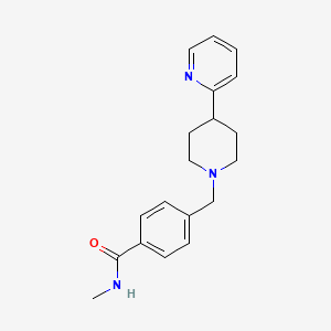molecular formula C19H23N3O B7152292 N-methyl-4-[(4-pyridin-2-ylpiperidin-1-yl)methyl]benzamide 