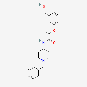 molecular formula C22H28N2O3 B7152314 N-(1-benzylpiperidin-4-yl)-2-[3-(hydroxymethyl)phenoxy]propanamide 