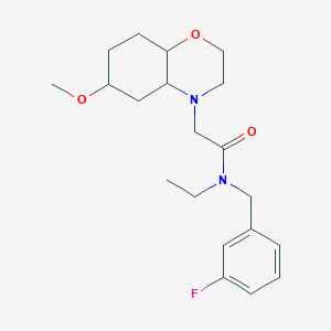 molecular formula C20H29FN2O3 B7152465 N-ethyl-N-[(3-fluorophenyl)methyl]-2-(6-methoxy-2,3,4a,5,6,7,8,8a-octahydrobenzo[b][1,4]oxazin-4-yl)acetamide 