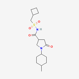 molecular formula C17H28N2O4S B7152537 N-(cyclobutylmethylsulfonyl)-1-(4-methylcyclohexyl)-5-oxopyrrolidine-3-carboxamide 