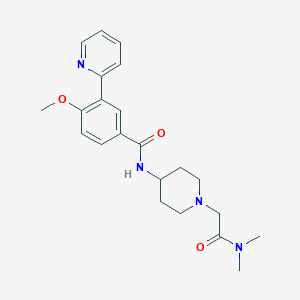 molecular formula C22H28N4O3 B7152584 N-[1-[2-(dimethylamino)-2-oxoethyl]piperidin-4-yl]-4-methoxy-3-pyridin-2-ylbenzamide 
