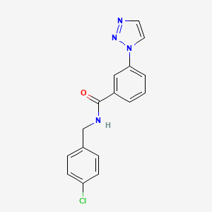 molecular formula C16H13ClN4O B7152614 N-[(4-chlorophenyl)methyl]-3-(triazol-1-yl)benzamide 