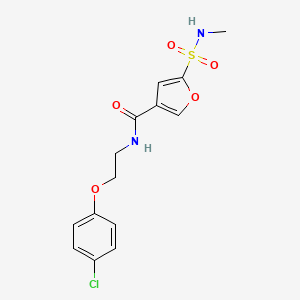 molecular formula C14H15ClN2O5S B7152617 N-[2-(4-chlorophenoxy)ethyl]-5-(methylsulfamoyl)furan-3-carboxamide 