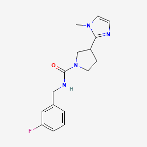 molecular formula C16H19FN4O B7152738 N-[(3-fluorophenyl)methyl]-3-(1-methylimidazol-2-yl)pyrrolidine-1-carboxamide 