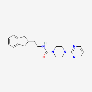 molecular formula C20H25N5O B7152776 N-[2-(2,3-dihydro-1H-inden-2-yl)ethyl]-4-pyrimidin-2-ylpiperazine-1-carboxamide 