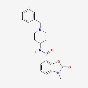 molecular formula C21H23N3O3 B7152964 N-(1-benzylpiperidin-4-yl)-3-methyl-2-oxo-1,3-benzoxazole-7-carboxamide 