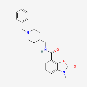 molecular formula C22H25N3O3 B7153069 N-[(1-benzylpiperidin-4-yl)methyl]-3-methyl-2-oxo-1,3-benzoxazole-7-carboxamide 