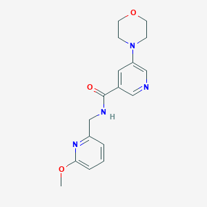 molecular formula C17H20N4O3 B7153085 N-[(6-methoxypyridin-2-yl)methyl]-5-morpholin-4-ylpyridine-3-carboxamide 