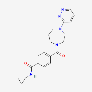 molecular formula C20H23N5O2 B7153140 N-cyclopropyl-4-(4-pyridazin-3-yl-1,4-diazepane-1-carbonyl)benzamide 