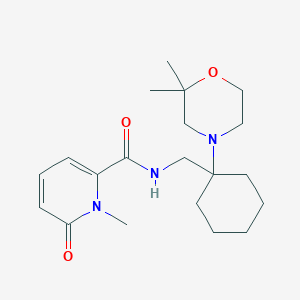 molecular formula C20H31N3O3 B7153156 N-[[1-(2,2-dimethylmorpholin-4-yl)cyclohexyl]methyl]-1-methyl-6-oxopyridine-2-carboxamide 