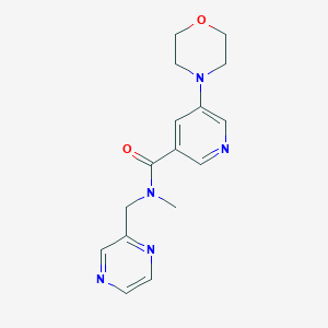 molecular formula C16H19N5O2 B7153180 N-methyl-5-morpholin-4-yl-N-(pyrazin-2-ylmethyl)pyridine-3-carboxamide 