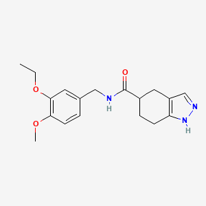 molecular formula C18H23N3O3 B7153181 N-[(3-ethoxy-4-methoxyphenyl)methyl]-4,5,6,7-tetrahydro-1H-indazole-5-carboxamide 
