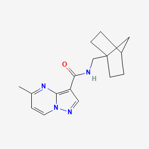 molecular formula C16H20N4O B7153230 N-(1-bicyclo[2.2.1]heptanylmethyl)-5-methylpyrazolo[1,5-a]pyrimidine-3-carboxamide 