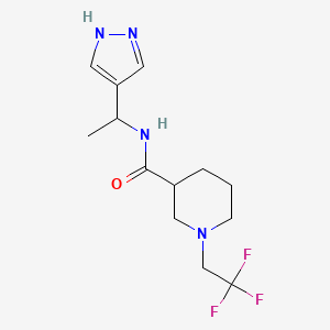 molecular formula C13H19F3N4O B7153266 N-[1-(1H-pyrazol-4-yl)ethyl]-1-(2,2,2-trifluoroethyl)piperidine-3-carboxamide 
