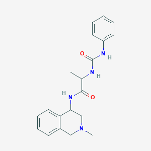 molecular formula C20H24N4O2 B7153275 N-(2-methyl-3,4-dihydro-1H-isoquinolin-4-yl)-2-(phenylcarbamoylamino)propanamide 