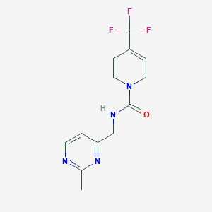 molecular formula C13H15F3N4O B7153286 N-[(2-methylpyrimidin-4-yl)methyl]-4-(trifluoromethyl)-3,6-dihydro-2H-pyridine-1-carboxamide 