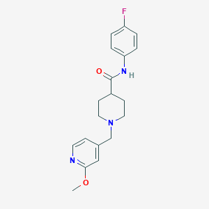 molecular formula C19H22FN3O2 B7153335 N-(4-fluorophenyl)-1-[(2-methoxypyridin-4-yl)methyl]piperidine-4-carboxamide 