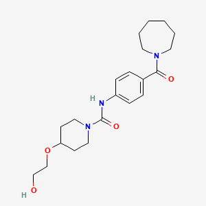 molecular formula C21H31N3O4 B7153336 N-[4-(azepane-1-carbonyl)phenyl]-4-(2-hydroxyethoxy)piperidine-1-carboxamide 