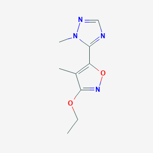 molecular formula C9H12N4O2 B071536 3-Ethoxy-4-methyl-5-(1-methyl-1H-1,2,4-triazol-5-yl)isoxazole CAS No. 194286-88-9