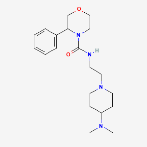 molecular formula C20H32N4O2 B7153759 N-[2-[4-(dimethylamino)piperidin-1-yl]ethyl]-3-phenylmorpholine-4-carboxamide 