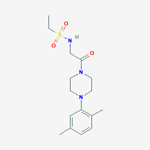 molecular formula C16H25N3O3S B7153769 N-[2-[4-(2,5-dimethylphenyl)piperazin-1-yl]-2-oxoethyl]ethanesulfonamide 
