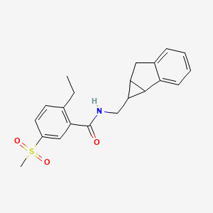 molecular formula C21H23NO3S B7153798 N-(1,1a,6,6a-tetrahydrocyclopropa[a]inden-1-ylmethyl)-2-ethyl-5-methylsulfonylbenzamide 