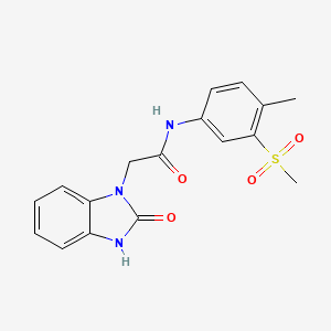 molecular formula C17H17N3O4S B7153898 N-(4-methyl-3-methylsulfonylphenyl)-2-(2-oxo-3H-benzimidazol-1-yl)acetamide 