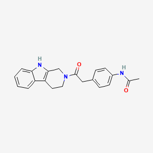 molecular formula C21H21N3O2 B7153937 N-[4-[2-oxo-2-(1,3,4,9-tetrahydropyrido[3,4-b]indol-2-yl)ethyl]phenyl]acetamide 