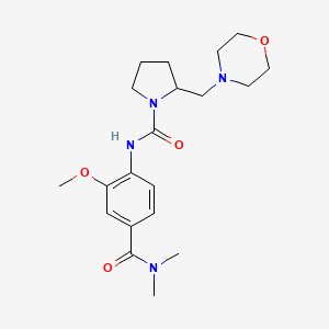 molecular formula C20H30N4O4 B7153945 N-[4-(dimethylcarbamoyl)-2-methoxyphenyl]-2-(morpholin-4-ylmethyl)pyrrolidine-1-carboxamide 