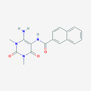 molecular formula C17H16N4O3 B071540 N-(4-amino-1,3-dimethyl-2,6-dioxopyrimidin-5-yl)naphthalene-2-carboxamide CAS No. 166115-76-0