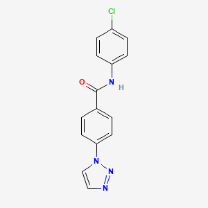 molecular formula C15H11ClN4O B7154119 N-(4-chlorophenyl)-4-(triazol-1-yl)benzamide 