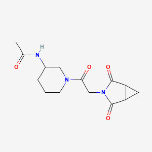 molecular formula C14H19N3O4 B7154131 N-[1-[2-(2,4-dioxo-3-azabicyclo[3.1.0]hexan-3-yl)acetyl]piperidin-3-yl]acetamide 