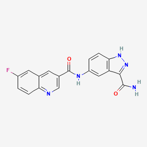 molecular formula C18H12FN5O2 B7154158 N-(3-carbamoyl-1H-indazol-5-yl)-6-fluoroquinoline-3-carboxamide 