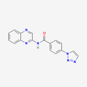 molecular formula C17H12N6O B7154189 N-quinoxalin-2-yl-4-(triazol-1-yl)benzamide 