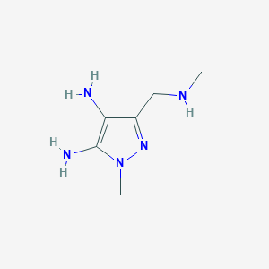 molecular formula C6H13N5 B071542 2-Methyl-5-(methylaminomethyl)pyrazole-3,4-diamine CAS No. 184173-24-8
