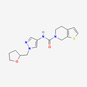 molecular formula C16H20N4O2S B7154208 N-[1-(oxolan-2-ylmethyl)pyrazol-4-yl]-5,7-dihydro-4H-thieno[2,3-c]pyridine-6-carboxamide 
