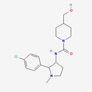 molecular formula C18H26ClN3O2 B7154231 N-[2-(4-chlorophenyl)-1-methylpyrrolidin-3-yl]-4-(hydroxymethyl)piperidine-1-carboxamide 