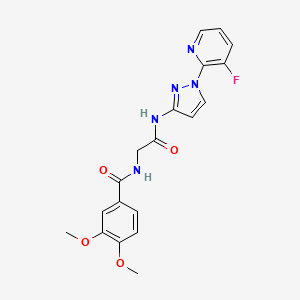 molecular formula C19H18FN5O4 B7154242 N-[2-[[1-(3-fluoropyridin-2-yl)pyrazol-3-yl]amino]-2-oxoethyl]-3,4-dimethoxybenzamide 