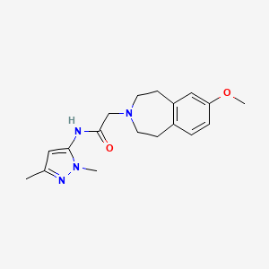 molecular formula C18H24N4O2 B7154261 N-(2,5-dimethylpyrazol-3-yl)-2-(7-methoxy-1,2,4,5-tetrahydro-3-benzazepin-3-yl)acetamide 