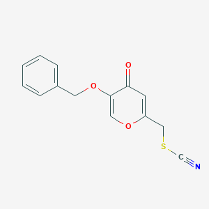 molecular formula C14H11NO3S B071544 2-(Thiocyanatomethyl)-5-(benzyloxy)-4H-pyran-4-one CAS No. 183582-31-2