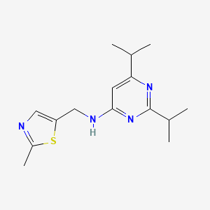 molecular formula C15H22N4S B7154466 N-[(2-methyl-1,3-thiazol-5-yl)methyl]-2,6-di(propan-2-yl)pyrimidin-4-amine 