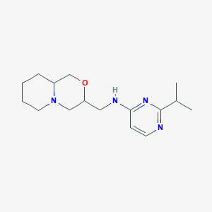 molecular formula C16H26N4O B7154512 N-(1,3,4,6,7,8,9,9a-octahydropyrido[2,1-c][1,4]oxazin-3-ylmethyl)-2-propan-2-ylpyrimidin-4-amine 