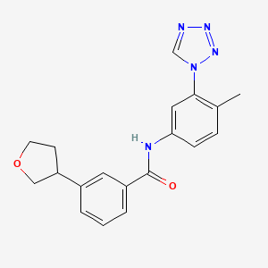 molecular formula C19H19N5O2 B7154523 N-[4-methyl-3-(tetrazol-1-yl)phenyl]-3-(oxolan-3-yl)benzamide 