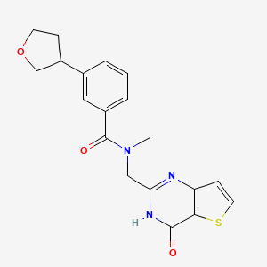 molecular formula C19H19N3O3S B7154527 N-methyl-3-(oxolan-3-yl)-N-[(4-oxo-3H-thieno[3,2-d]pyrimidin-2-yl)methyl]benzamide 