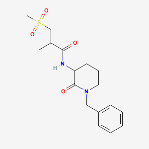 molecular formula C17H24N2O4S B7154605 N-(1-benzyl-2-oxopiperidin-3-yl)-2-methyl-3-methylsulfonylpropanamide 