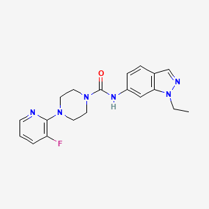 molecular formula C19H21FN6O B7154767 N-(1-ethylindazol-6-yl)-4-(3-fluoropyridin-2-yl)piperazine-1-carboxamide 