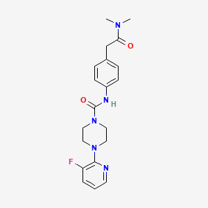 molecular formula C20H24FN5O2 B7154768 N-[4-[2-(dimethylamino)-2-oxoethyl]phenyl]-4-(3-fluoropyridin-2-yl)piperazine-1-carboxamide 