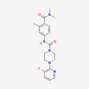 molecular formula C20H24FN5O2 B7154776 N-[4-(dimethylcarbamoyl)-3-methylphenyl]-4-(3-fluoropyridin-2-yl)piperazine-1-carboxamide 